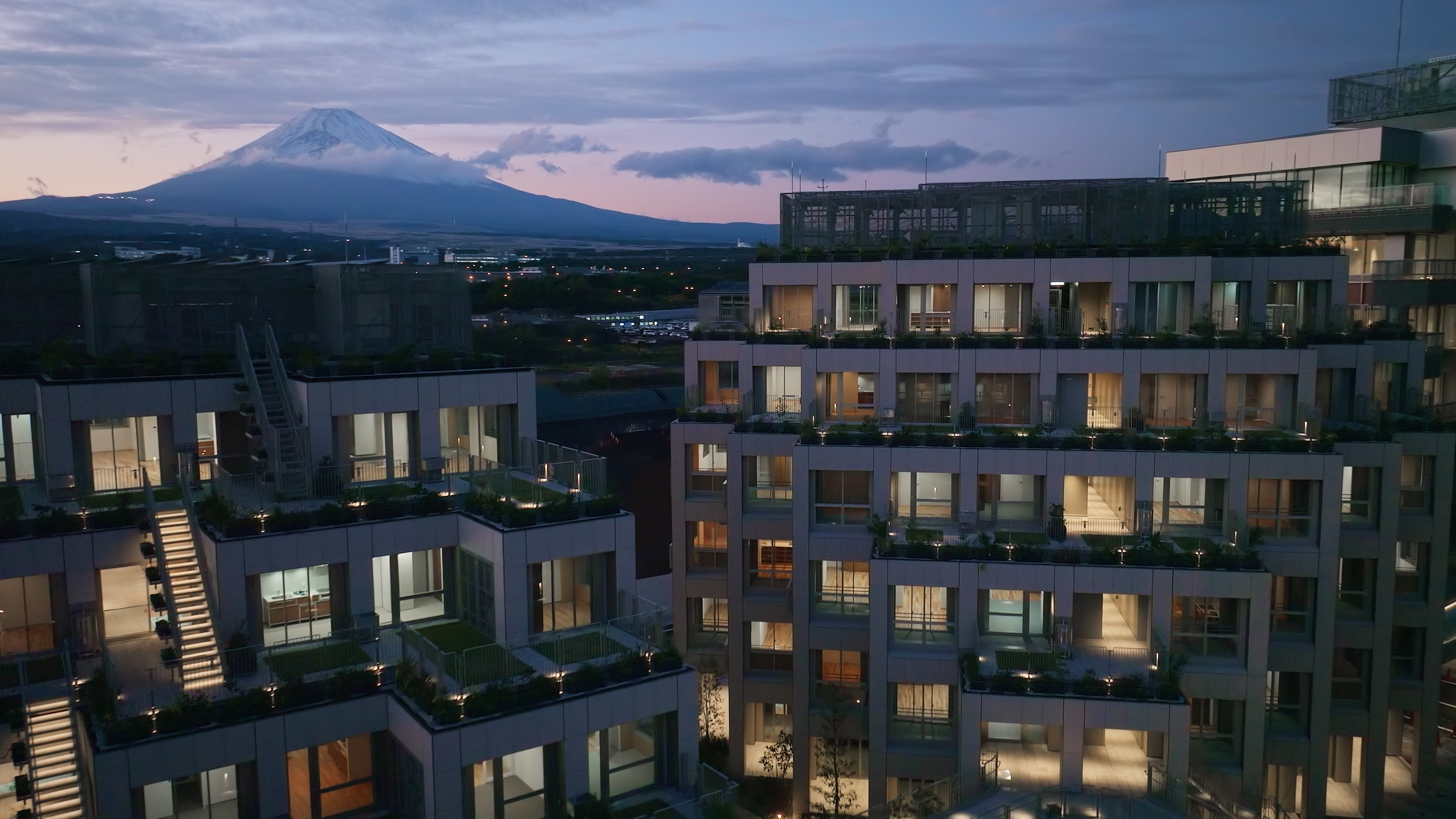 Woven City with Mt. Fuji in the background